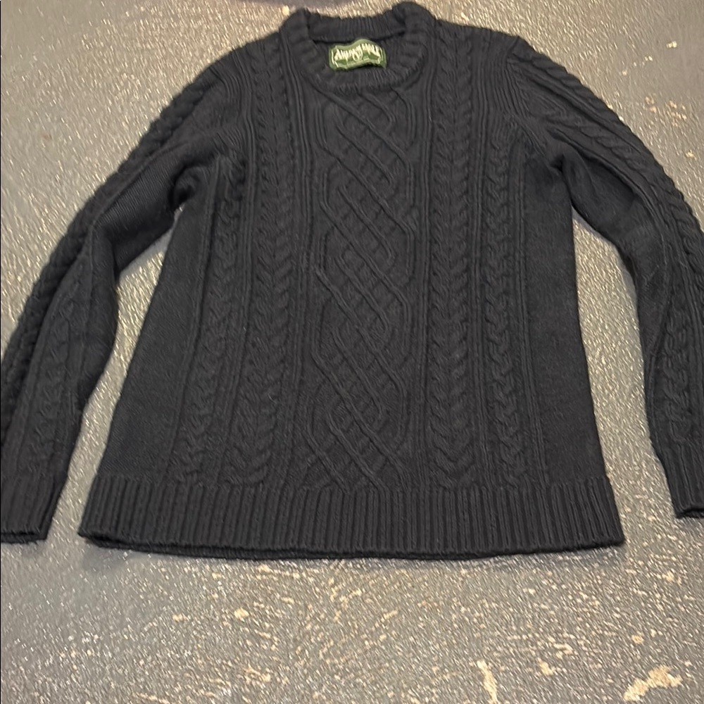 American Eagle Outfitters Black Crewneck Cable Knit Sweater
